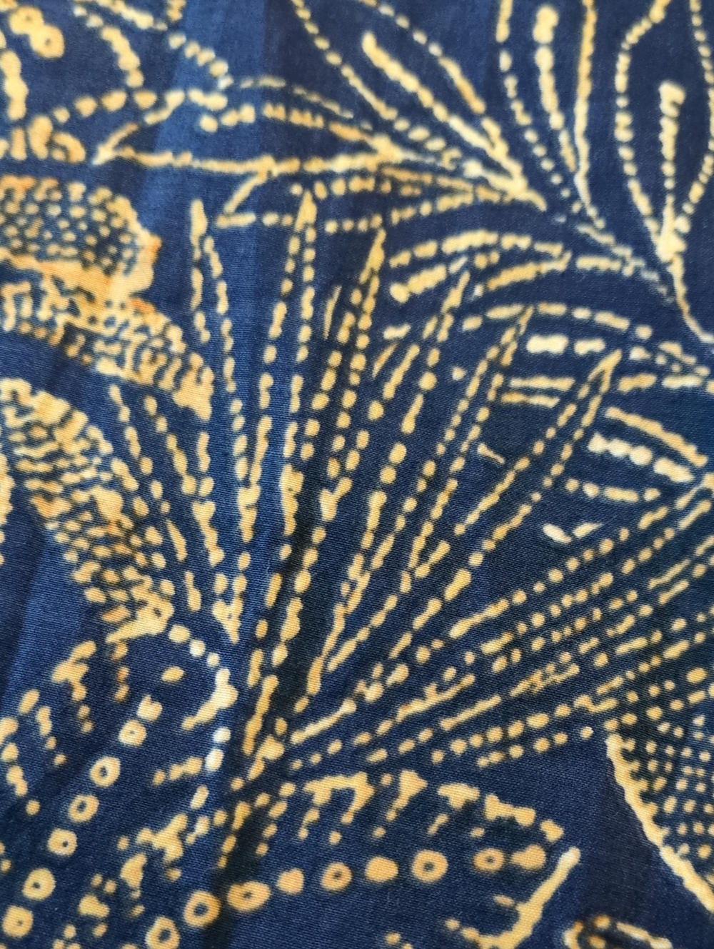 Tori Richard Dotanicals Cotton Lawn Shirt Navy and Yellow Size Large - Picture 11 of 12